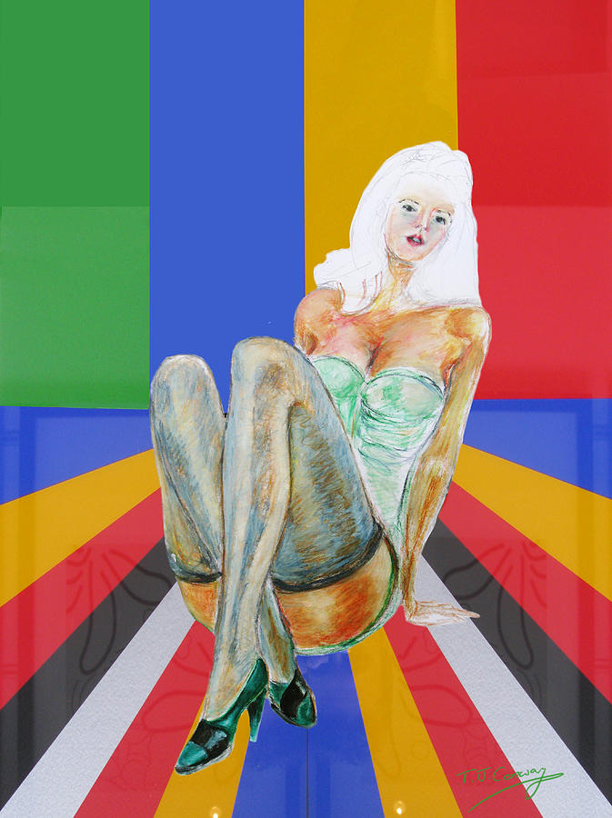 Blue  Stockings 2 Painting by Tom Conway