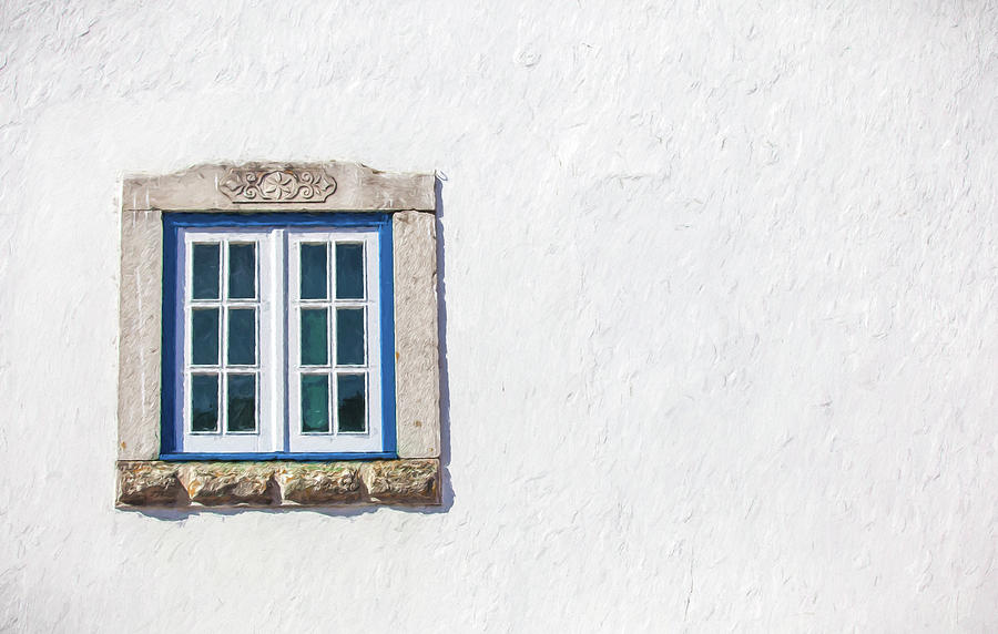Blue Stone Window of Obidos Photograph by David Letts