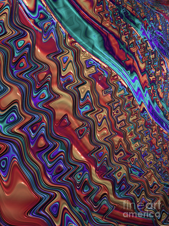 Abstract Digital Art - Blue Streak by John Edwards
