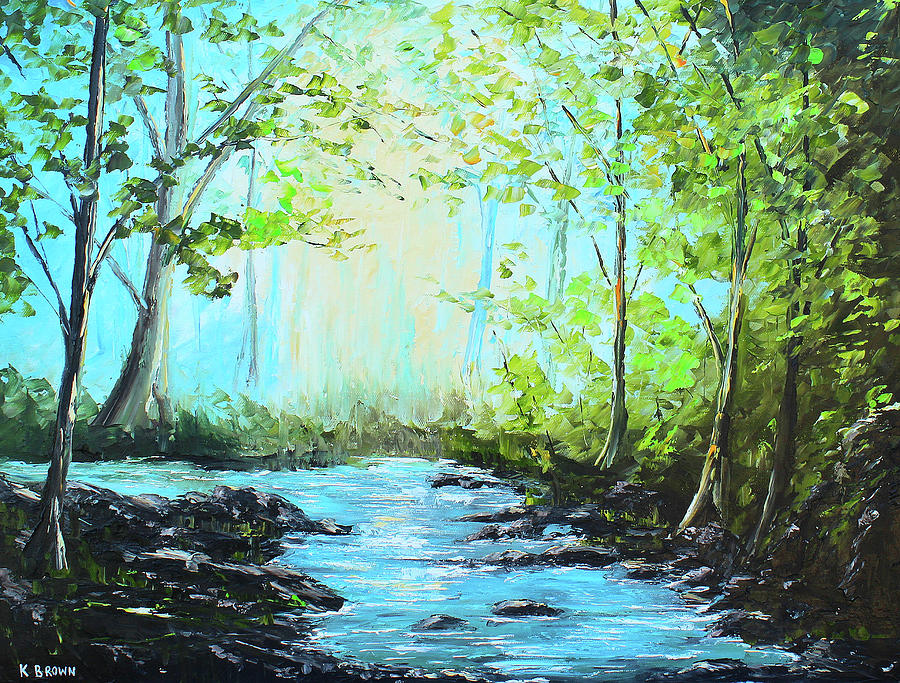 Blue Stream Painting by Kevin Brown