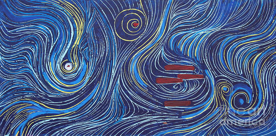 Blue Strings Painting by Stefan Duncan