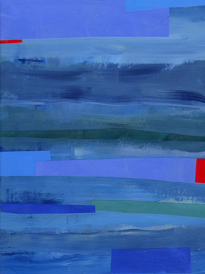 Color Painting - Blue Stripes 1 by Jane Davies