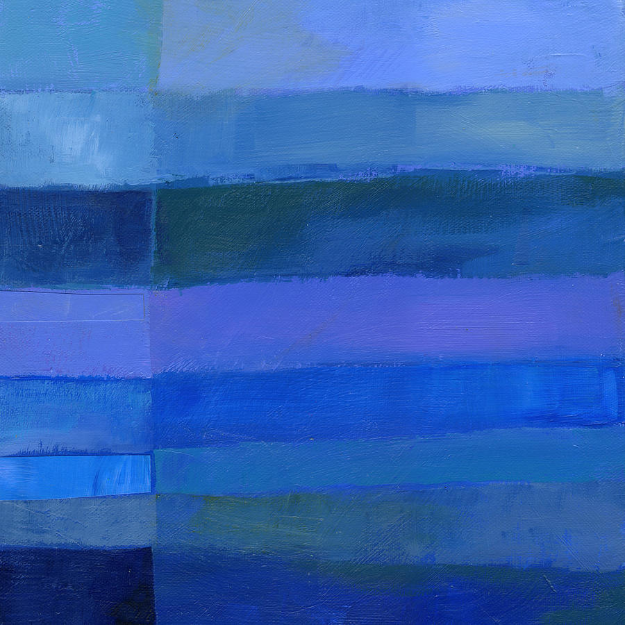 Color Painting - Blue Stripes 2 by Jane Davies