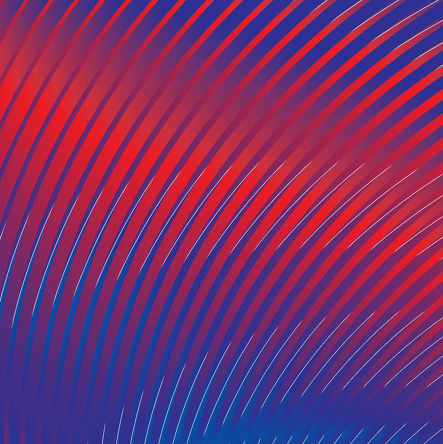 Abstract Digital Art - Blue Stripes No. 16 by Alan Bennington