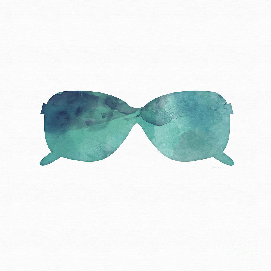 Blue Sunglasses 1- Art by Linda Woods Painting by Linda Woods - Fine ...