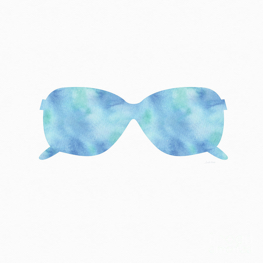Blue Sunglasses 2- Art by Linda Woods Painting by Linda Woods