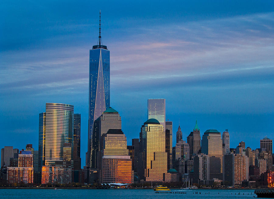 Blue Sunset at the World Trade Center Photograph by Eleanor Abramson
