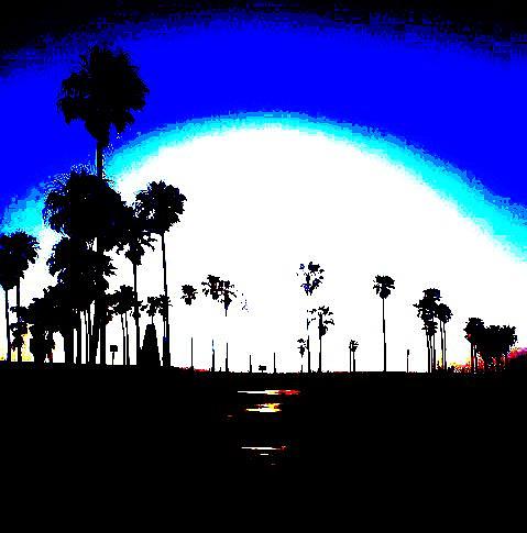 Venice Beach Greeting Card - Blue Sunset  by Daniele Smith