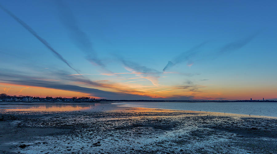 Blue Sunset over Houghs Neck in Quincy Massachusetts Photograph by Brian MacLean