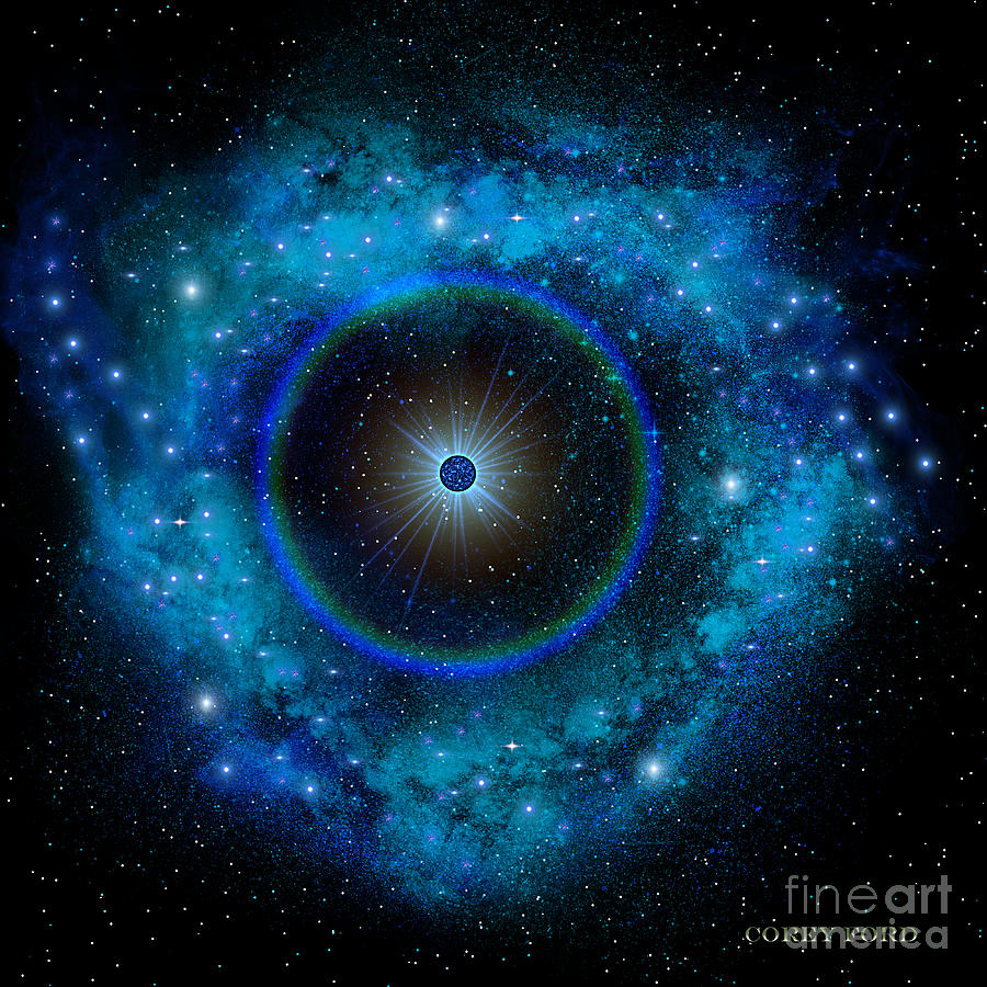 Blue Supernova Painting by Corey Ford