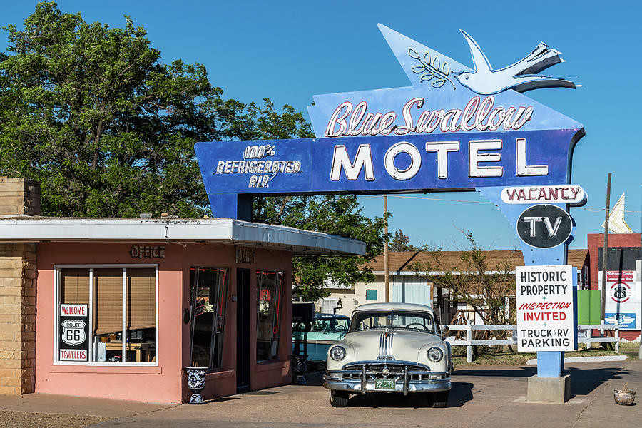 Blue Swallow Motel daylight Photograph by Chris Augliera | Fine Art America