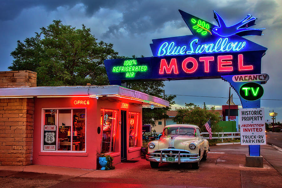 Blue Swallow Motel Photograph by Diana Powell