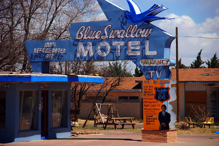 Blue Swallow Motel on Route 66 Photograph by Susanne Van Hulst