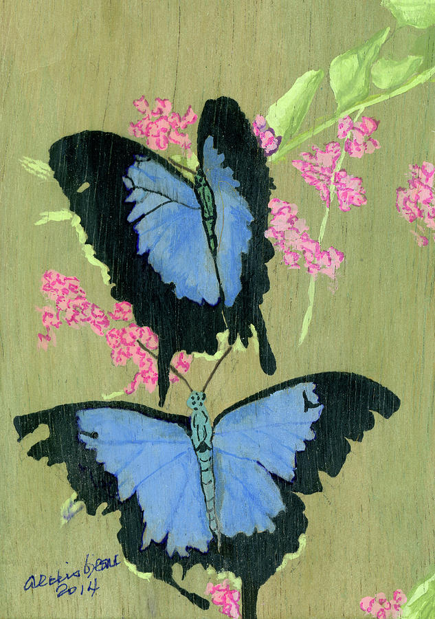 Butterfly Painting - Blue Swallowtails by Alexis Grone