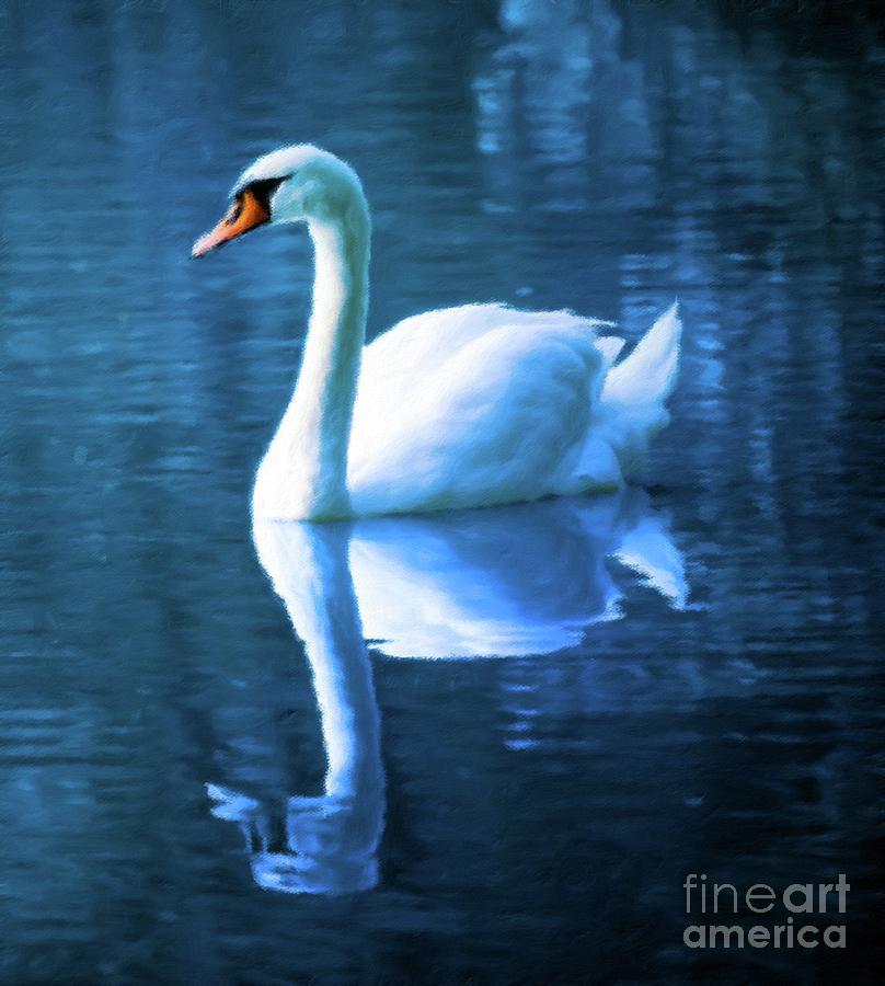 Blue Swan Painting by Esoterica Art Agency | Fine Art America