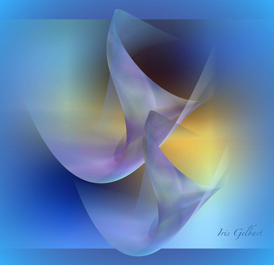 Blue Swans Digital Art by Iris Gelbart