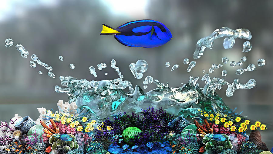 Blue Tang Collection Mixed Media by Marvin Blaine