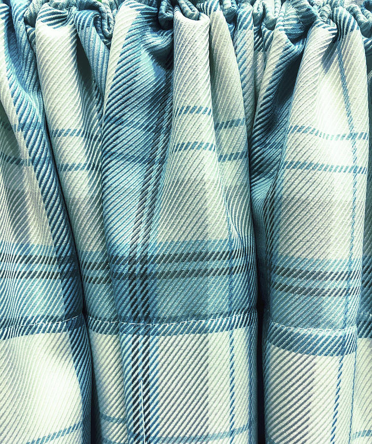 Blue tartan fabric Photograph by Tom Gowanlock