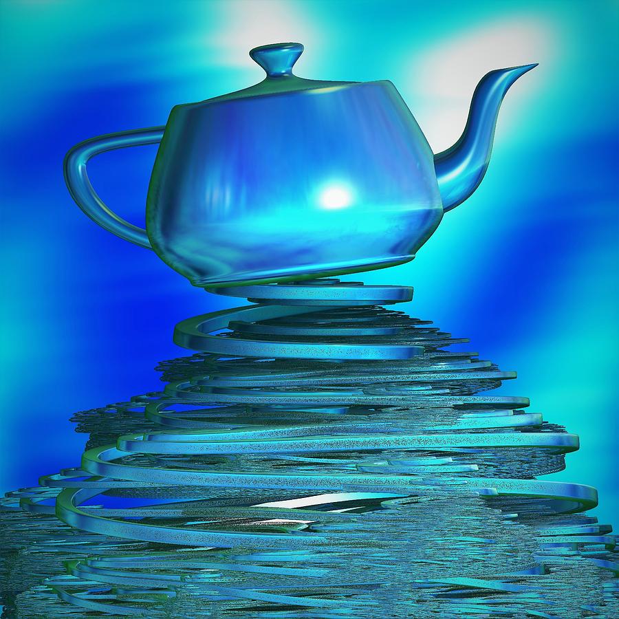 Blue Teapot Fantasy Digital Art by Yolanda Caporn - Fine Art America