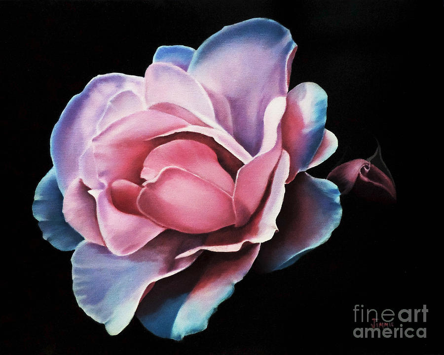 Blue Tipped Rose Painting by Jimmie Bartlett