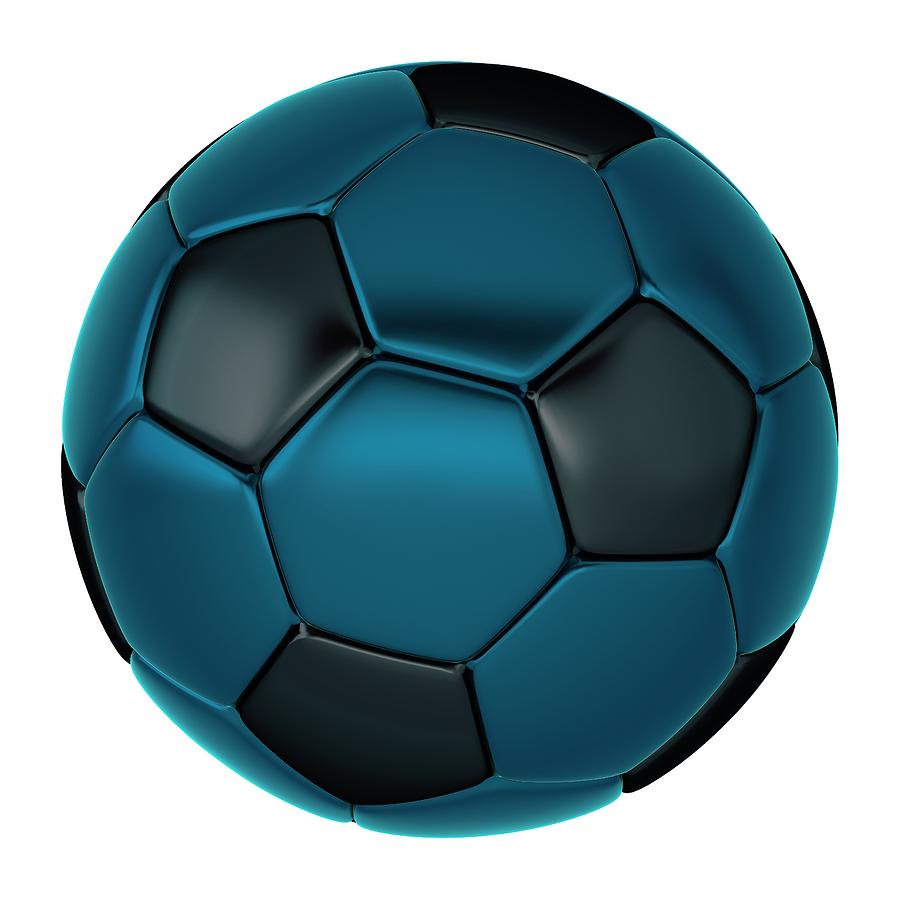 Blue Titanium Football Soccer Ball 01 Digital Art By Nenad Cerovic