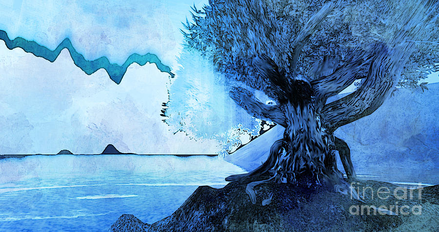 Nature Digital Art - Blue Tree by Carol Pietrantoni