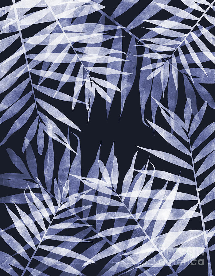 Blue Tropical Leaves by EMANUELA CARRATONI Blue Tropical Leaves by EMANUELA CARRATONI