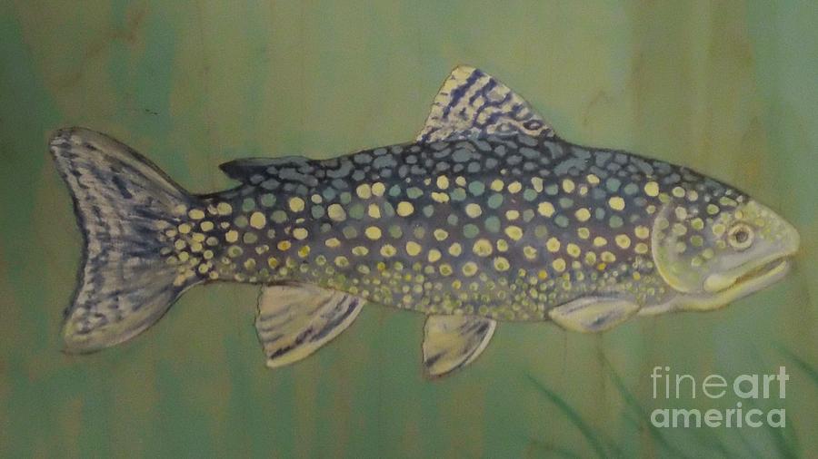 Salmon Painting - Blue trout by Maria Elena Gonzalez
