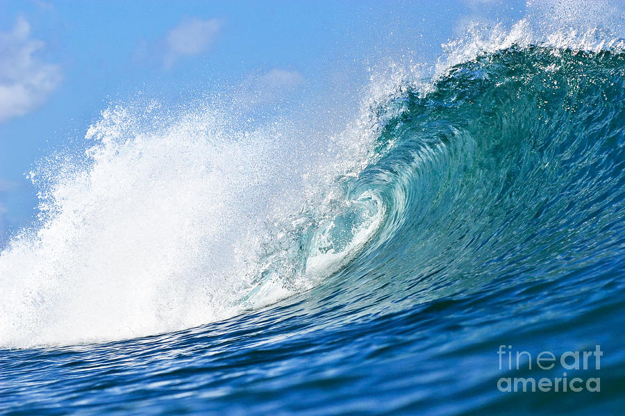 Blue Tube Wave Photograph by Paul Topp