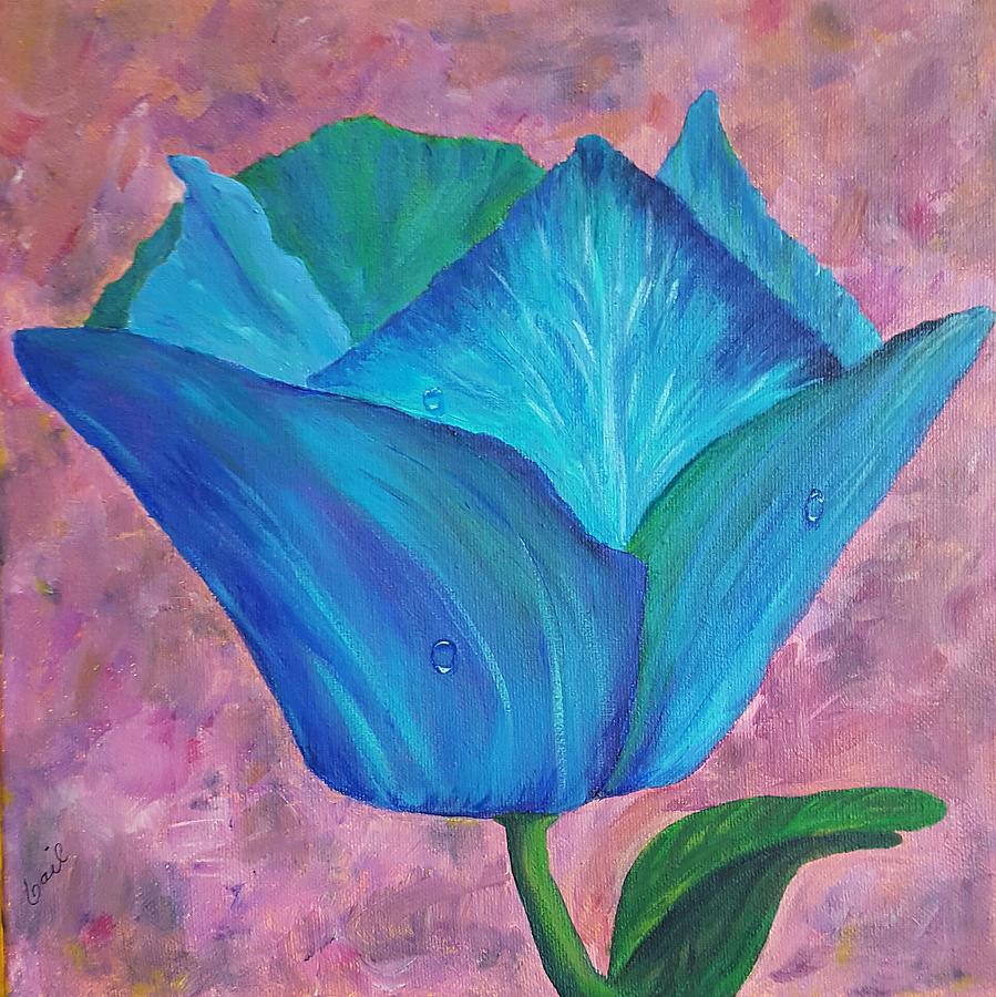 Blue Tulip Painting by Gail Friedman