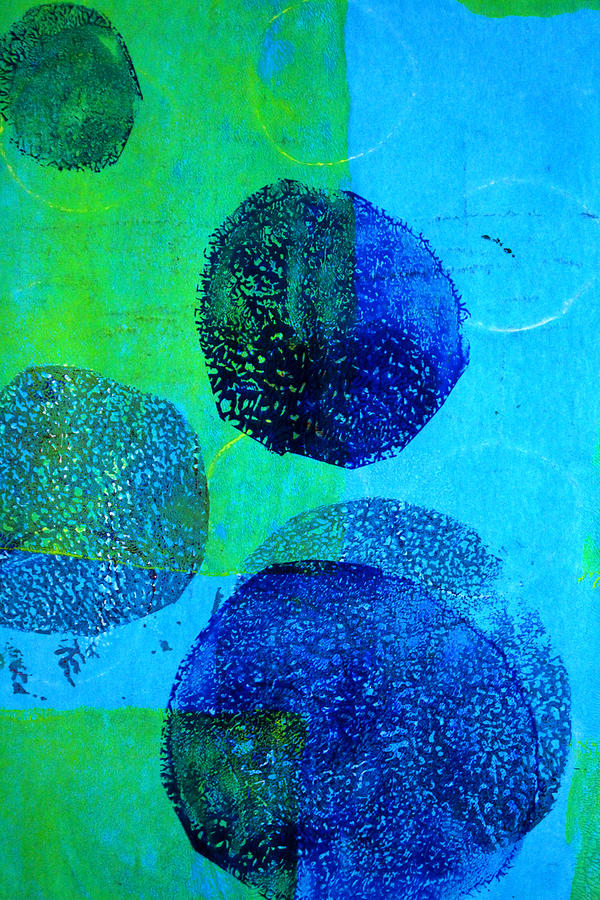 Blue Tumble Painting by Nancy Merkle