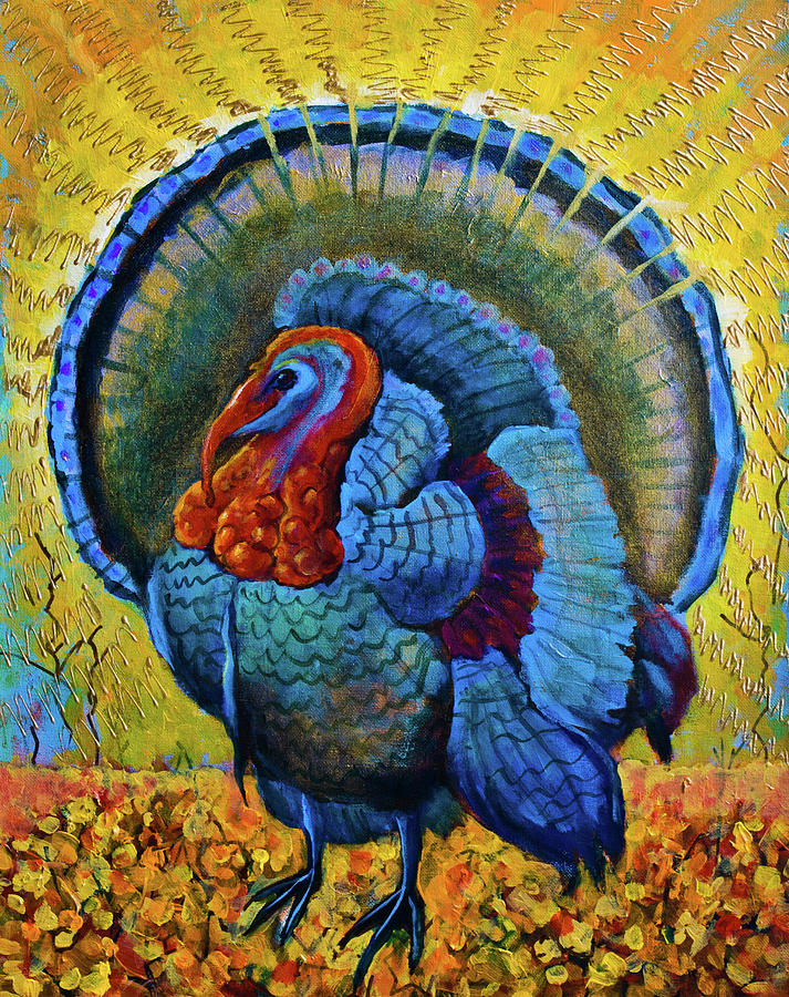 Blue Turkey Painting by Maxim Komissarchik