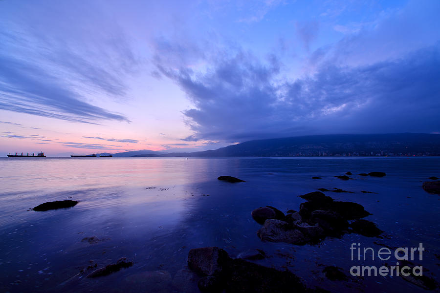 Blue Twilight At English Bay Photograph by Terry Elniski