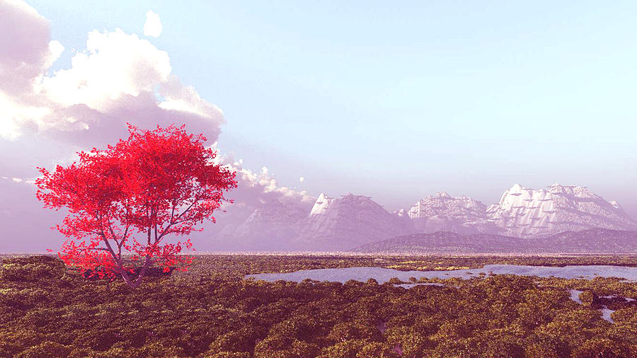 Nature Digital Art - Blue Valley Lake by John Junek