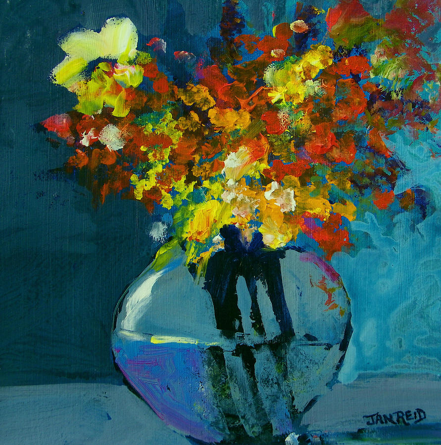 Blue Vase Painting by Jan Reid | Fine Art America