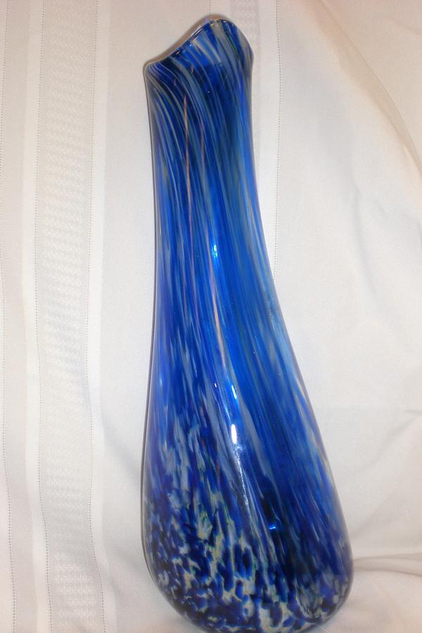Blue Vase Glass Art - Blue Vase by Jason Pollack
