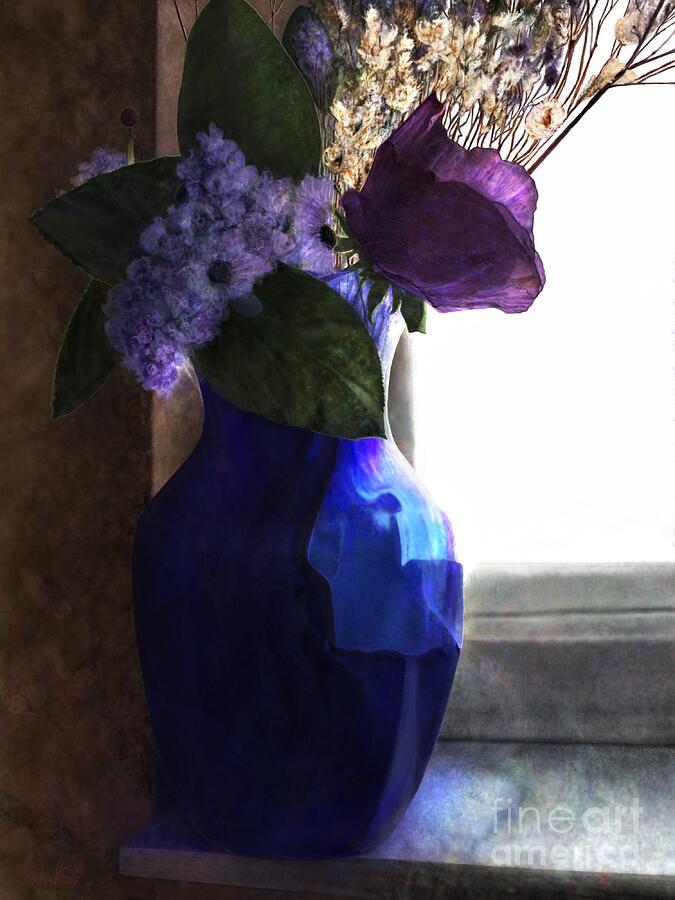 Blue Vase Digital Art by Mary Eichert