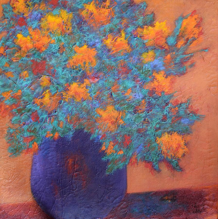Blue Vase Painting by Nancy Jolley