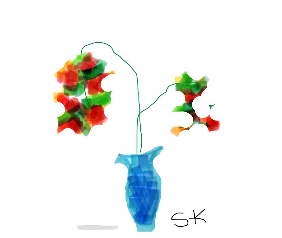 Blue Vase Digital Art by Sherry Killam