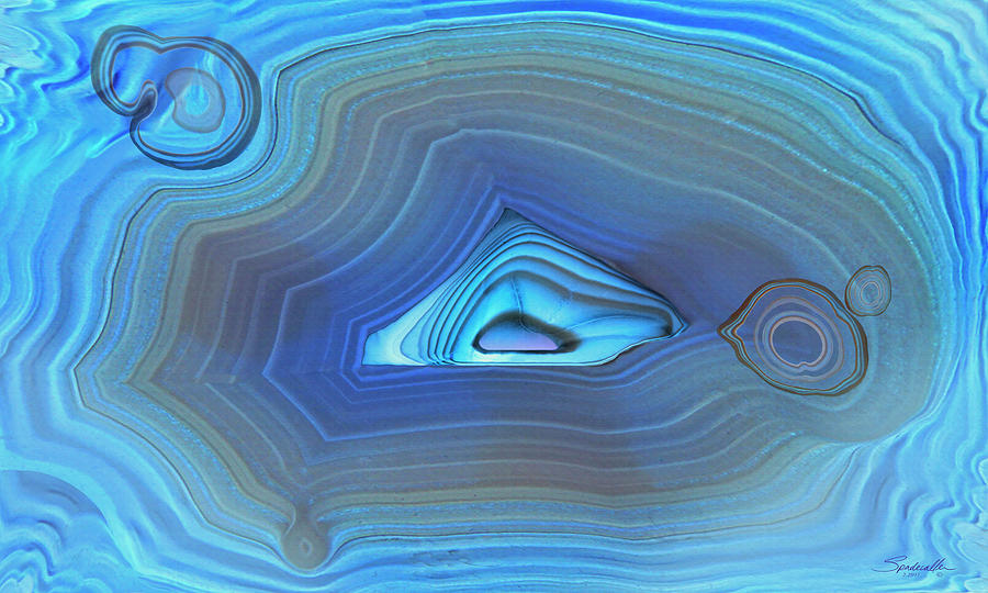 Blue Vortex Abstract Digital Art by M Spadecaller