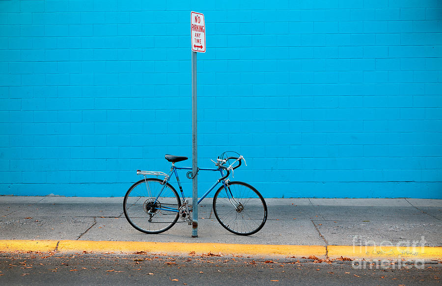 Blue Wall Bicycle Photograph by Craig J Satterlee
