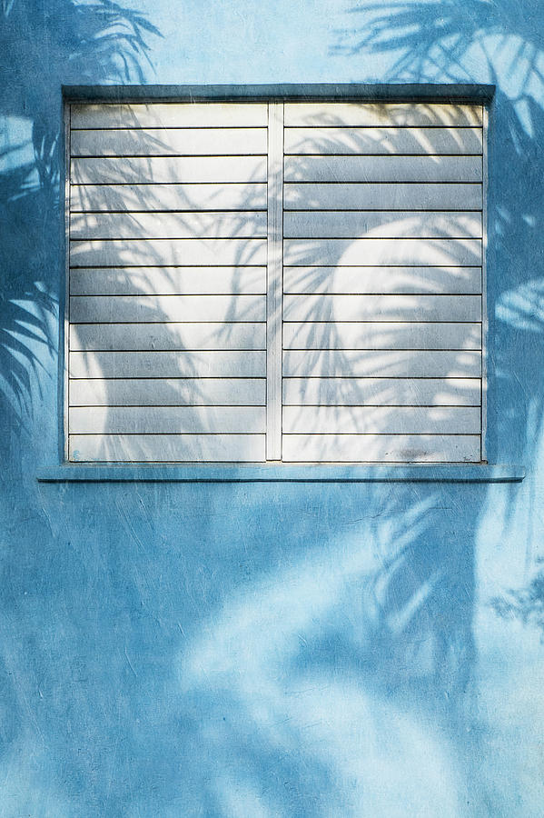 Blue wall with shadows, Cuba. Photograph by Brenda Tharp - Fine Art America
