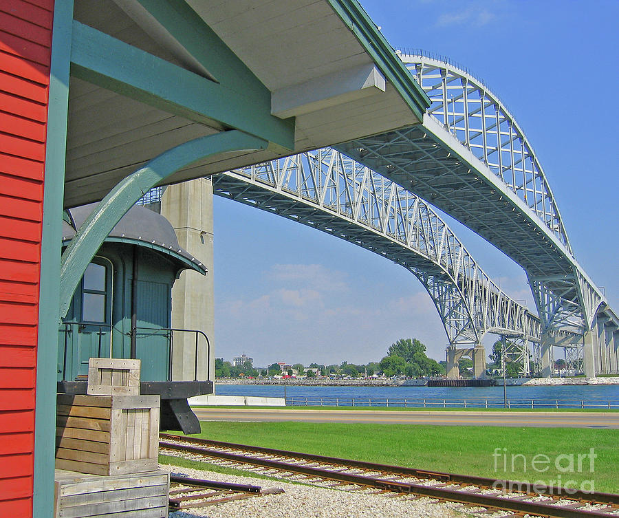 Blue Water Bridge and Edison Depot Photograph by Ann Horn