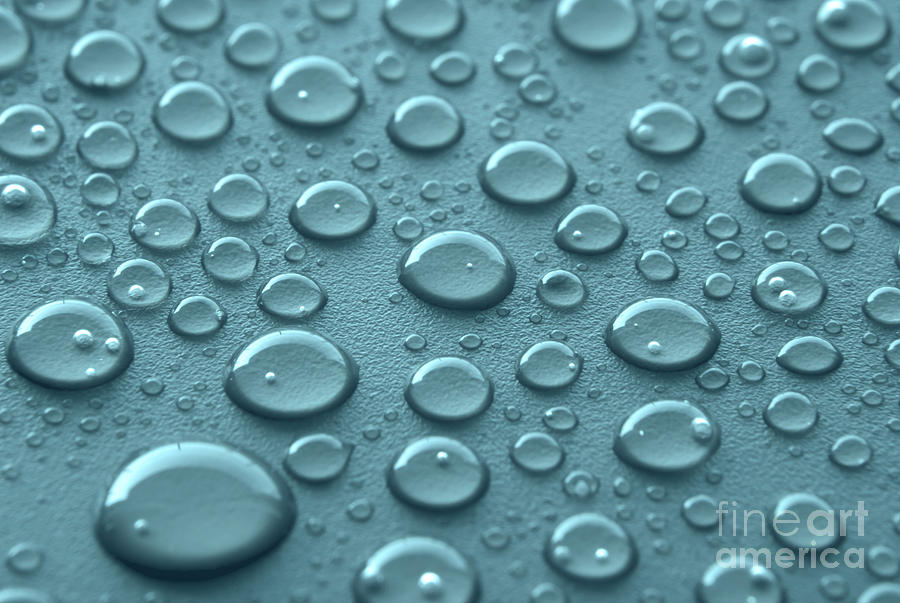 Abstract Photograph - Blue water drops by Blink Images