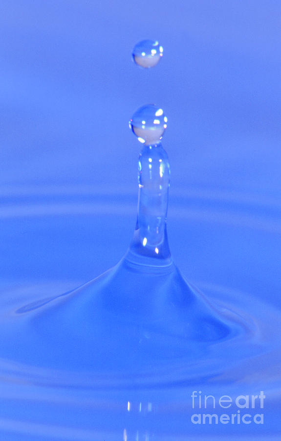 Blue Waterdrop Photograph by Heiko Koehrer-Wagner