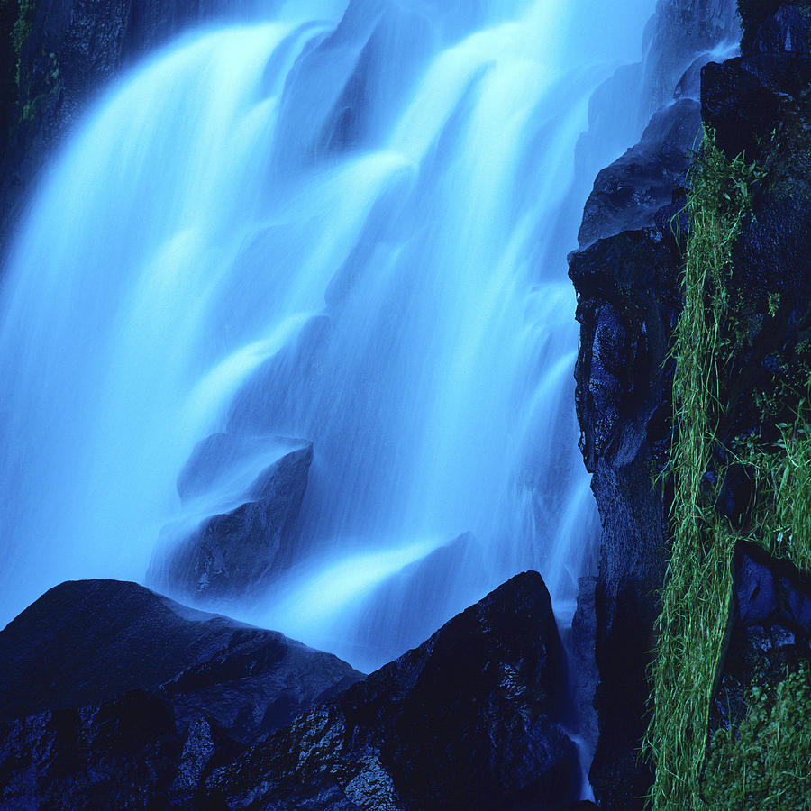 Winter Photograph - Blue waterfall by Bernard Jaubert