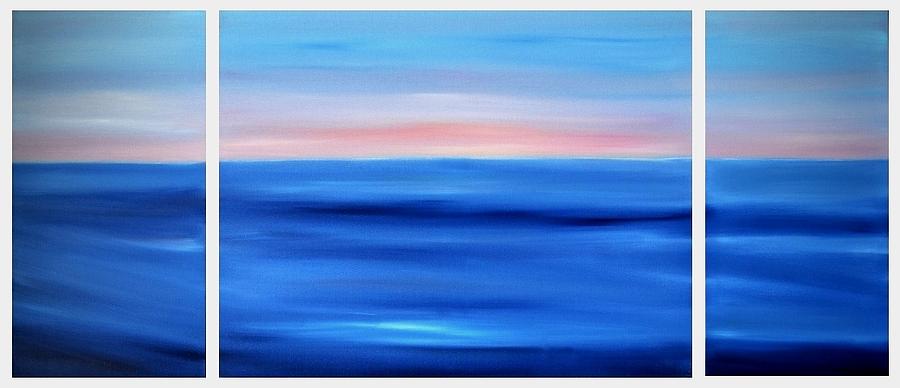 Nature Painting - Blue Waters Triptych by Dimitra Papageorgiou