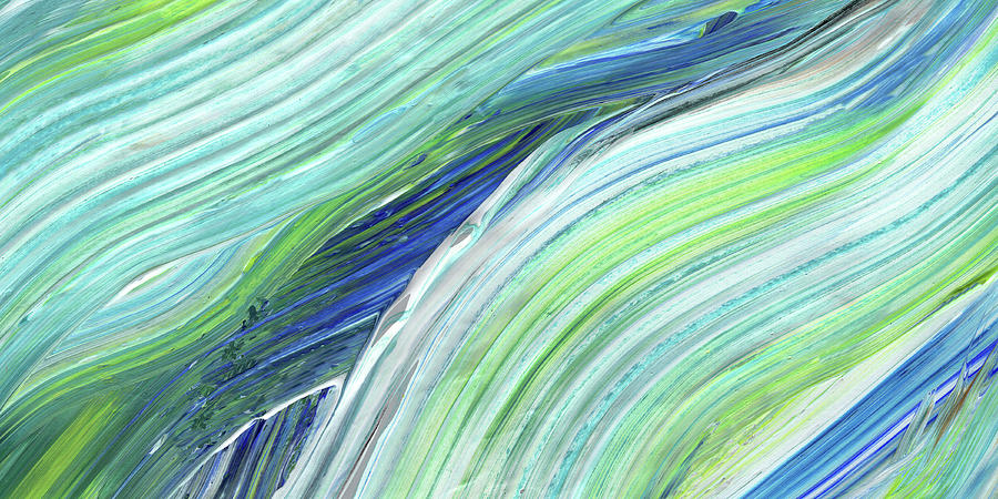 Blue Wave Abstract Art for Interior Decor I Painting by Irina Sztukowski
