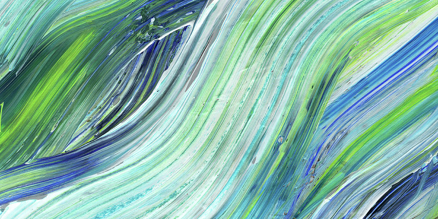 Blue Wave Abstract Art for Interior Decor II Painting by Irina Sztukowski