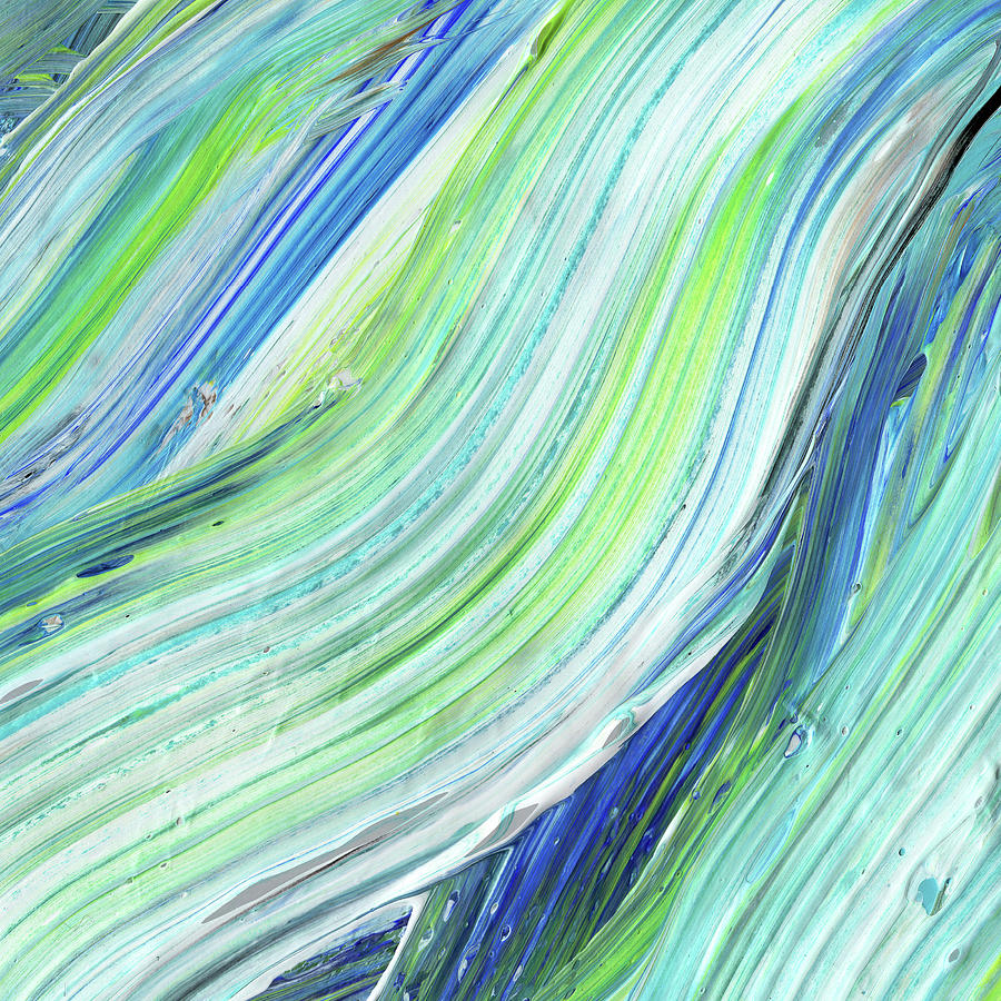 Blue Wave Abstract Art for Interior Decor IV Painting by Irina Sztukowski